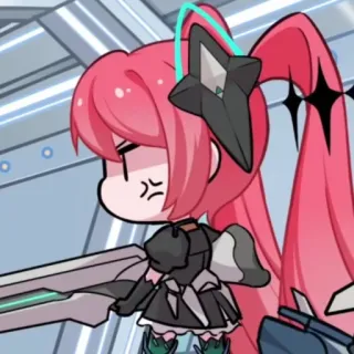 💖 89d56f53 动漫, 角色, 粉色头发, 科幻, 生气 telegram sticker