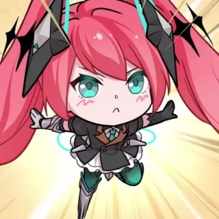 💖 b666e908 动漫, Q版, 可爱, 粉色头发, 女孩 telegram sticker