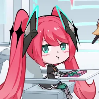 💖 e9fcf3b9 动漫, Q版, 可爱, 粉色头发, 角色 telegram sticker