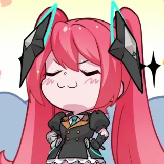 💖 ff5aa5eb 动漫, 卡通, 可爱, 粉色头发, Q版, 女孩 telegram sticker