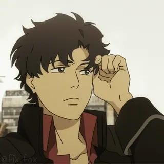 😅 c8606bd5 @fix_fox Anime, Jongen, Tekening, Portret, Cartoon, Man telegram sticker