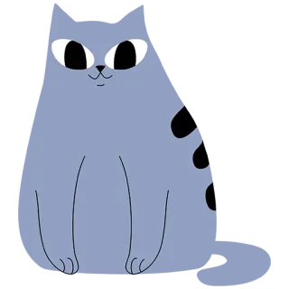 🙃 053fe17f gato, dibujo animado, animal, lindo, pegatina, gato gris, mascota, felino whatsapp sticker