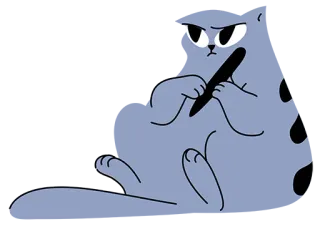 😠 d32309d9 gato, dibujo animado, dibujo, bolígrafo, enojado, gruñón, lindo, ilustración whatsapp sticker