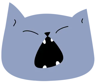 🙀 f2345868 gato, bostezo, animal, dibujo animado, adormilado whatsapp sticker