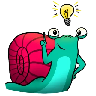 💡 69b4a05f siput, ide, bohlam, kartun, berpikir, hewan, imut telegram sticker