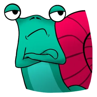 😕 788095ef siput, kartun, binatang, imut, cangkang, hijau, merah muda, murung telegram sticker