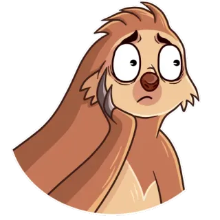 😶 7e137d7d Leniwiec, Kreskówka, Smutny, Zwierzę, Naklejka telegram sticker