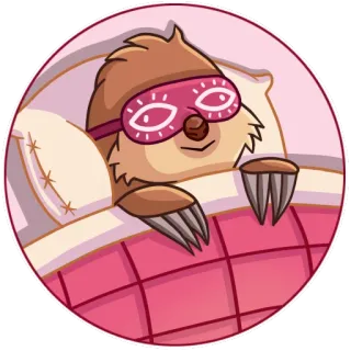 😴 80e8c1fb leniwiec, śpiący, senny, słodki, zwierzę, kreskówka, łóżko, relaks telegram sticker