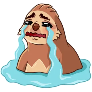 😭 c32f99da leniwiec, płacz, smutny, łzy, emocjonalny, zwierzę telegram sticker