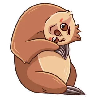 🙃 d40cb930 leniwiec, zwierzę, słodki, kreskówka, leniwy, śmieszny telegram sticker