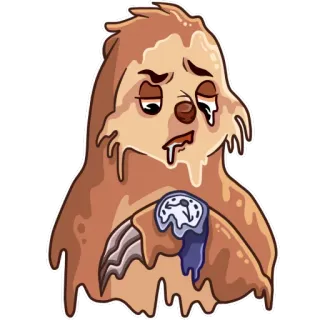 ⌚ d4e7868f leniwiec, smutny, topniejący, zegar, czas, kreskówka telegram sticker