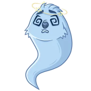 👻 f03bc593 duch, zawroty głowy, kreskówka, naklejka, duch telegram sticker