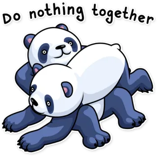 👫 57b26337 Do nothing together pandas, lindo, animales, juntos, amistad, perezoso, no hacer nada telegram sticker
