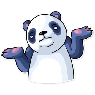 🤷‍♀️ 785922ff Panda, Encogiéndose de hombros, Pregunta, Inseguro, Animal, Dibujos animados telegram sticker