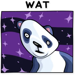 ❓ c5862aaf WAT Panda, Divertido, Meme, Animal, Wat, Dibujo animado, Ilustración telegram sticker
