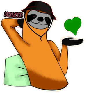 😋 063e90ef LAZYMOOD ленивец, ленивый, настроение, чилить, расслабляться, сердце whatsapp sticker
