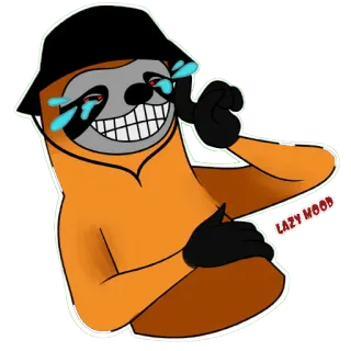 😂 111b1034 LAZY MOOD ленивец, смех, плач, смешной, ленивый, настроение, мультфильм whatsapp sticker