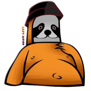 🤤 447b4fa2 LAZY MOOD мультфильм, животное, ленивец, ленивый, шляпа, настроение whatsapp sticker