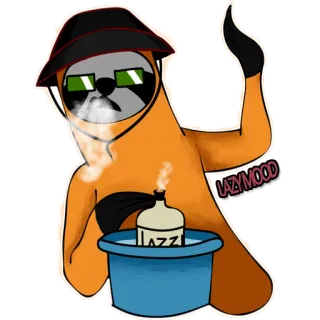 🥳 99496adc LAZYMOOD ленивец, чил, ленивый, солнцезащитные очки, шляпа whatsapp sticker