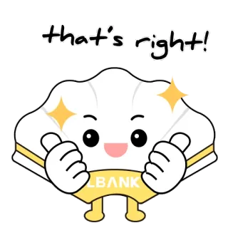 👍 2c44d447 that's right! 赞, 开心, 积极, 可爱, 卡通, 肯定, 贝壳 telegram sticker