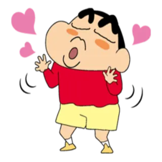 💕 25b66d28 Shin-chan Crayon Shin-chan cartoon, anime, shin-chan, crayon shin-chan, character, heart, cute whatsapp sticker
