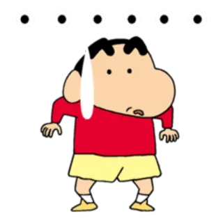 😐 f850cc4e Shin-chan Nohara Crayon Shin-chan anime, cartoon, sweat, nervous, confused, crayon shin-chan whatsapp sticker