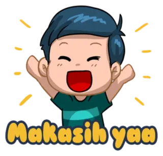 😃 1d651985 Makasih yaa 谢谢, 感激, 快乐, 卡通, 印度尼西亚, makasih telegram sticker