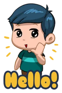 😊 85f6c2b9 Hello! 你好, 问候, 卡通, 友好的 telegram sticker