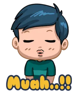 😘 a74a8a24 Muah...!! 亲亲, 么么哒, 爱, 可爱, 卡通, 问候, 表情 telegram sticker