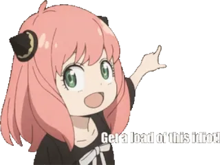 👉 5dbbd58d Anya Forger Spy × Family Get a load of this idiot! anime, spy x family, anya, lucu, menunjuk telegram sticker