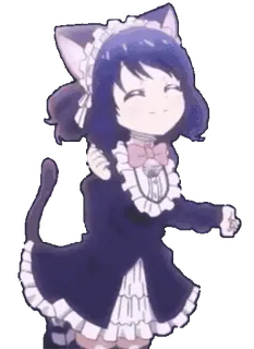 💃 cfb2133f Anime, Nekomimi, Maid, Imut, Kawaii, Senang telegram sticker