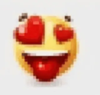 😍 0fbe8036 表情符号, 爱, 心眼, 喜爱, 快乐, 像素化 whatsapp sticker
