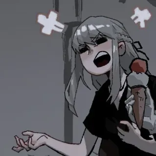 ⛓ ac6241b6 Anime, Desenho animado, Menina, Sorvete telegram sticker