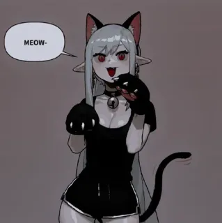 ⛓ c1611404 MEOW- Anime, Garota gato, Neko, Miau, Adesivo, Kawaii telegram sticker