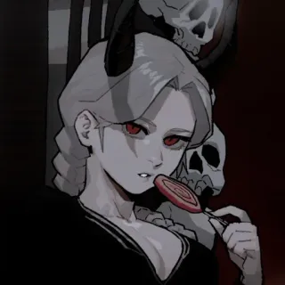 ⛓ c1b5032c Anime, Gótico, Caveira, Terror, Chupa-chupa, Demônio, Escuro telegram sticker