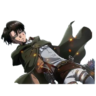 😒 ee3ce4d5 Levi Ackerman Attack on Titan アニメ, 進撃の巨人, リヴァイ, リヴァイ・アッカーマン, 漫画, 兵士, 戦闘 telegram sticker