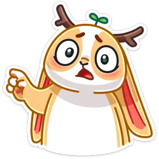 😳 2033374d animal, lapin, autocollant, mignon, dessin animé, expression, lapinou, pointant telegram sticker