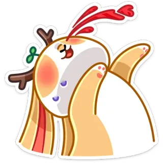 😵 708ef9ff dessin animé, cerf, animal, autocollant, mignon telegram sticker