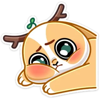 ☹️ edba2147 mignon, dessin animé, chat, animal, kawaii, autocollant telegram sticker