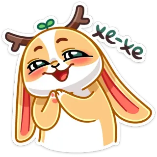 😈 fa606ceb xe-xe lapin, mignon, animal, dessin animé, joyeux telegram sticker