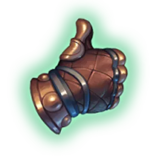 👍 c3813420 zbroja, ręka, kciuk w górę, akceptacja, metaliczny telegram sticker