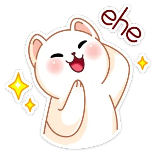 😅 48b1e808 ehe kucing, imut, kawaii, bintang, senang, ehe telegram sticker