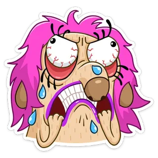 😡 22fab998 卡通, 表情符号, 压力大, 疲惫, 疯狂, 焦虑, 恐慌 telegram sticker