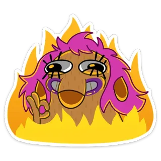 👌 c11819ba 贴纸, 卡通, 火焰, 幽默, 角色, OK手势 telegram sticker