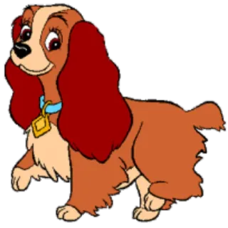 😌 5301cca2 Lady Lady and the Tramp dog, cartoon, Lady, Disney, cute, animated telegram sticker