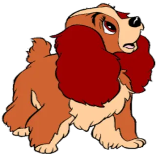 😧 ae0b9536 Lady Lady and the Tramp dog, disney, cartoon, animal, cute, spaniel telegram sticker