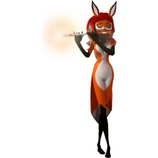 🦊 b354dfe8 Rena Rouge Miraculous Ladybug kartun, rubah, suling, pahlawan, Rena Rouge, Miraculous Ladybug whatsapp sticker