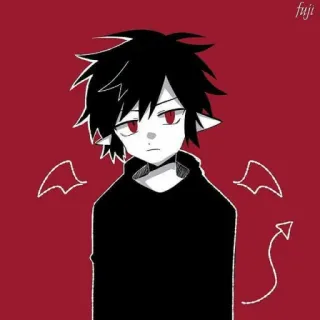 👿 0a344bd0 anime, demon, devil, boy, goth, dark whatsapp sticker