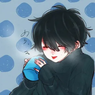 😊 3810aa7b あっち anime, boy, cute, warm, winter whatsapp sticker