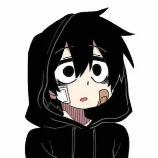 😮 efbabf44 anime, manga, character, hoodie, sad, bandages whatsapp sticker